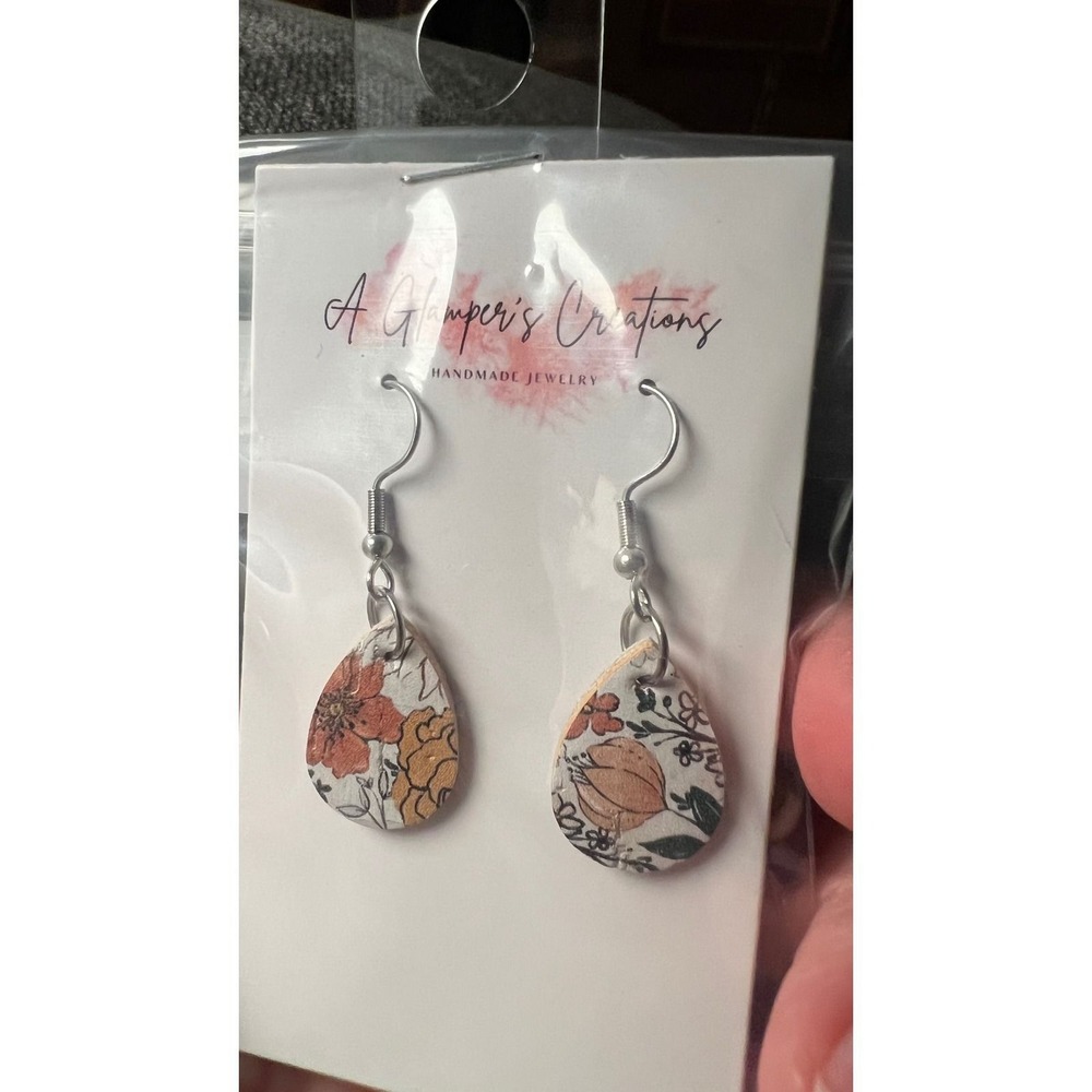A Glamper's Creations‎ Teardrop Earrings Womens Mini Multicolor NWT Boho Floral